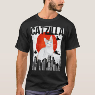 Camiseta Divertido Gato Japonés Antiguo Catzilla Japanese B