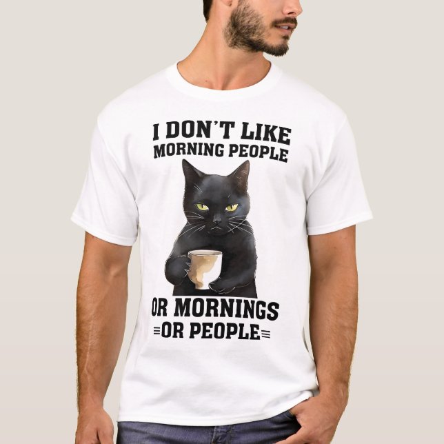 Camiseta Divertido gato matutino (Anverso)
