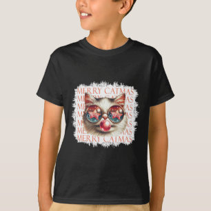 Camiseta Divertido gato negro gracioso Navidades débiles na
