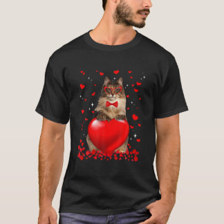 Camiseta Divertido gato noruego de la selva corazón de Vale