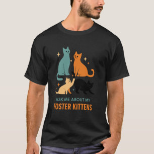 Camiseta Divertido Gato Retro Mediados de Siglo Pregúntame 