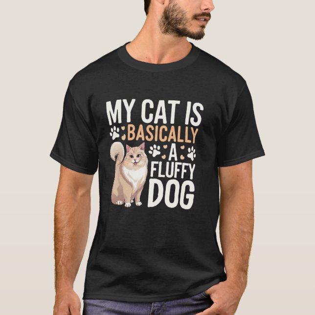Camiseta Divertido. Gato siberiano (Anverso)