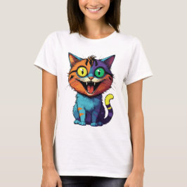 Camiseta Divertido - Gato Sonriente -