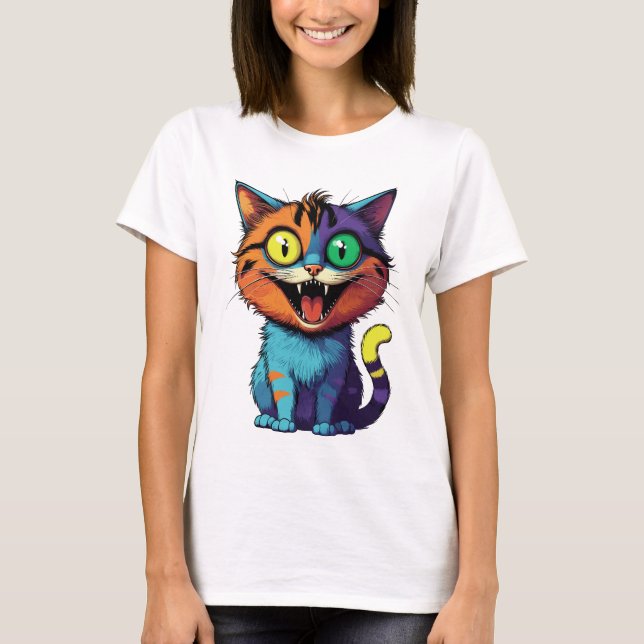 Camiseta Divertido - Gato Sonriente -  (Anverso)