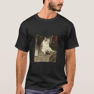 Camiseta Divertido Gato Triste Fumando Meme Kit de Arte Jap