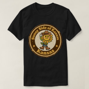Camiseta Divertido Girasol de Kansas Vaquero Retro Antiguo