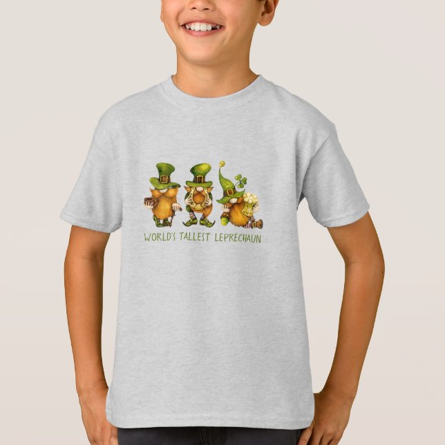 Camiseta Divertido Gnomes Tallest Leprechaun Día de San Pat (Anverso)