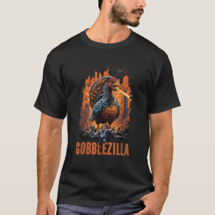 Camiseta Divertido Gobblezilla Angry Turkey Thankending Men