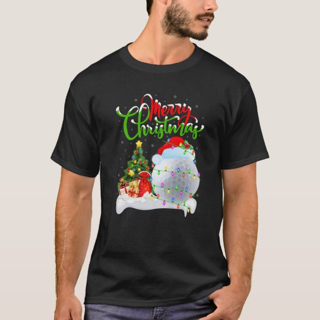 Camiseta Divertido Golf Sports Lover Xmas Lighting Golf Chr (Anverso)