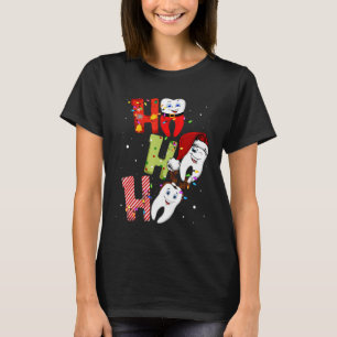 Camiseta Divertido Gorra de renos dentales Santa Claus Ho H