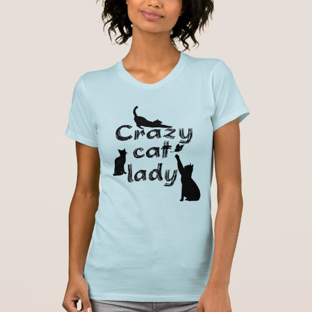 Camiseta Divertido gracioso y Guay juguetón gatos locos (Anverso)