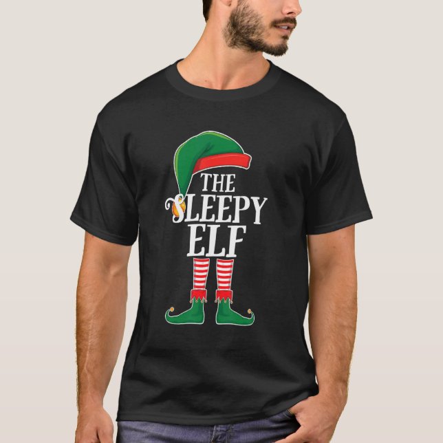 Camiseta Divertido grupo familiar de Elf Sleepy Navidades c (Anverso)