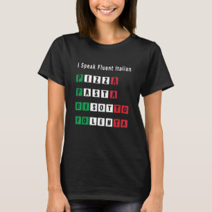 Camiseta Divertido hablo de comida italiana, pizza, pasta r