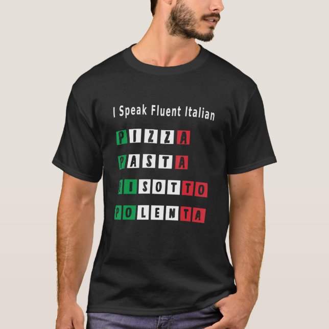 Camiseta Divertido hablo de comida italiana, pizza, pasta r (Anverso)