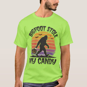 Camiseta Divertido Halloween Bigfoot robó mis dulces
