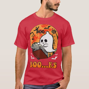 Camiseta Divertido Halloween Cute Fantasma libro leyendo Ha