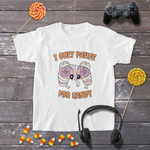 Camiseta Divertido Halloween Mummy Video Game Controller