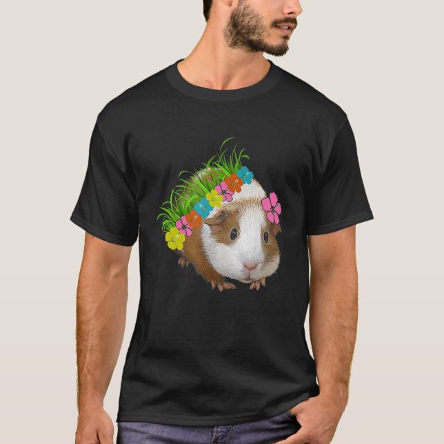 CAMISETA DIVERTIDO HAWAIAN GUINEA PIG ESTILO POLINESIO T SH (Anverso)