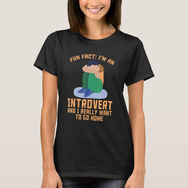 Camiseta Divertido hecho, soy un introvertido y quiero volv (Anverso)