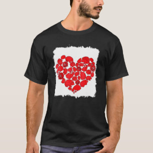 Camiseta Divertido Hedgehog Lover Valentine Tee Heart Hedge