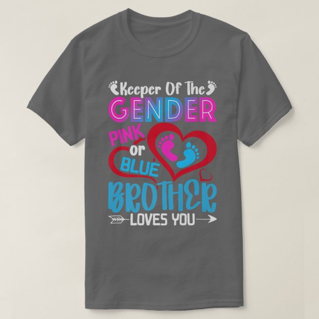 Camiseta Divertido Hermano Rosa O Azul Te Ama Revelación De (Diseño del anverso)