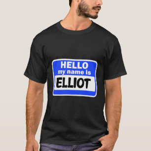 Camiseta Divertido Hola Hola Mi Nombre Es Elliot En Nametag