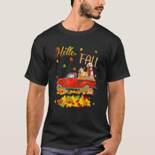 Camiseta Divertido Hola Otoño Golden Retriever Hoja Otoño R