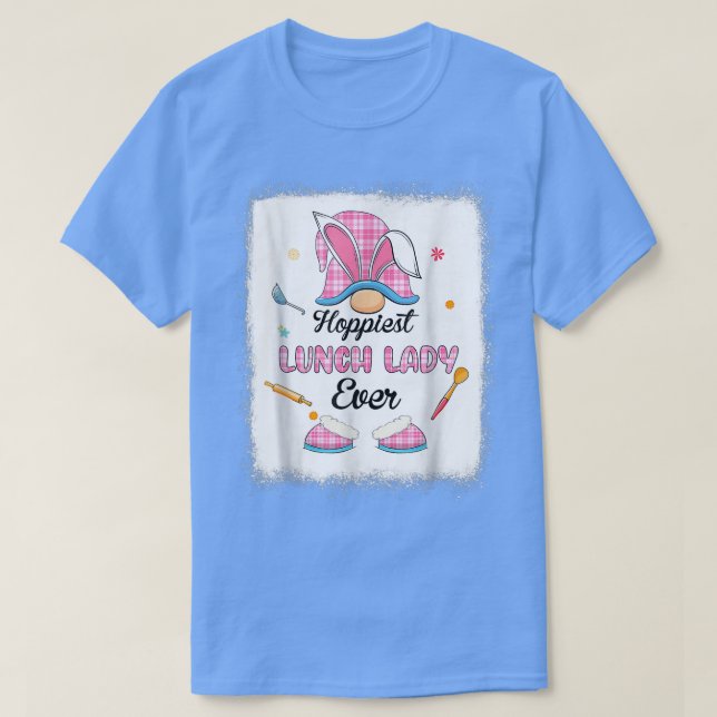 Camiseta Divertido Hoppiest Lunch Lady Nunca Jugó Gnome Bun (Diseño del anverso)