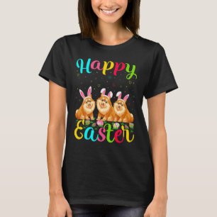 Camiseta Divertido Huevo de Pascua Bunny Perro Pomeraniano 