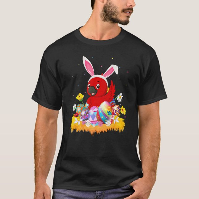 Camiseta Divertido Huevo de Pascua Cute Cardenal Bird Domin (Anverso)