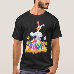 Camiseta Divertido Huevo de Pascua Cute Stork Bird Domingo