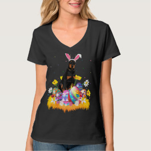 Camiseta Divertido Huevo de Pascua Doberman Perro Domingo d