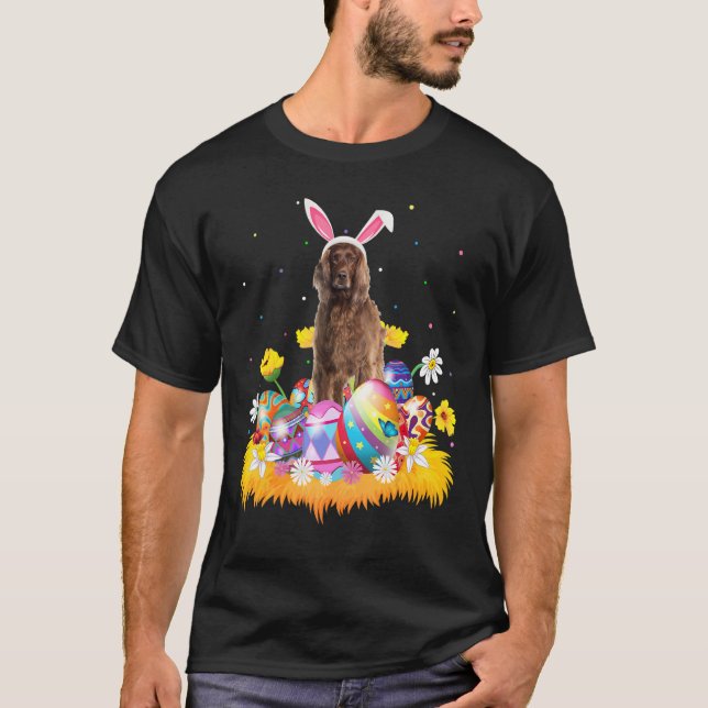 Camiseta Divertido Huevo de Pascua Irlandés Setter Dog East (Anverso)