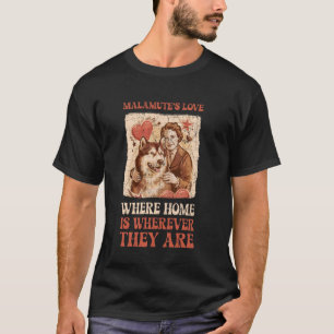 Camiseta Divertido Husky Alaskan Malamute Perro de Trineo H