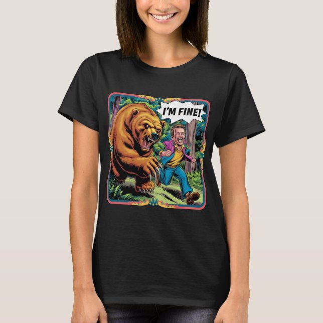 Camiseta Divertido Ilustracion Personalizado de Bear Chase  (Anverso)