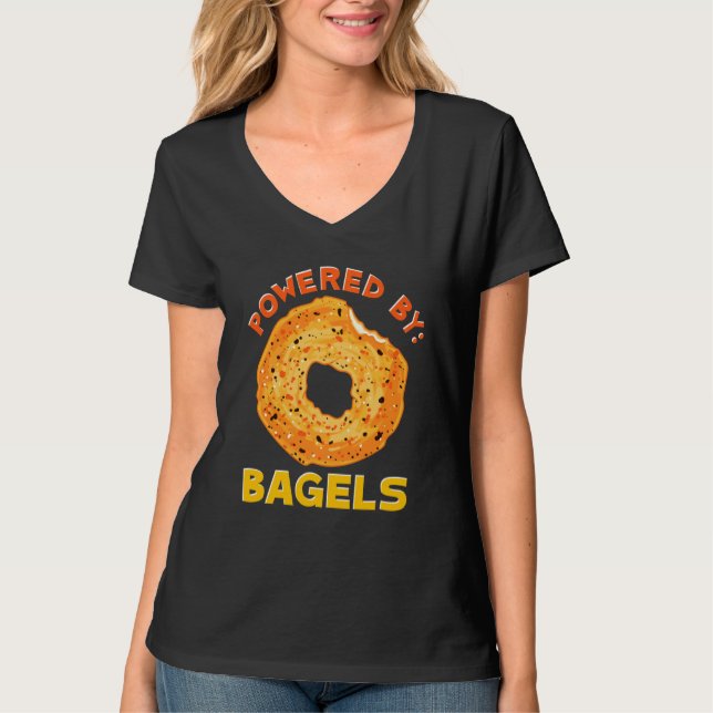 Camiseta Divertido impulsado por Bagels Carbs Fuel Bagel ca (Anverso)