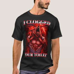 Camiseta Divertido inodoro atascado meme del lobo alfa cere