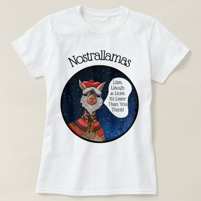 Camiseta Divertido Inspirador de Llama Pun Chiste sicológic (Diseño del anverso)