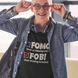 Camiseta Divertido Introvertido FOMO FOBI socialmente incóm