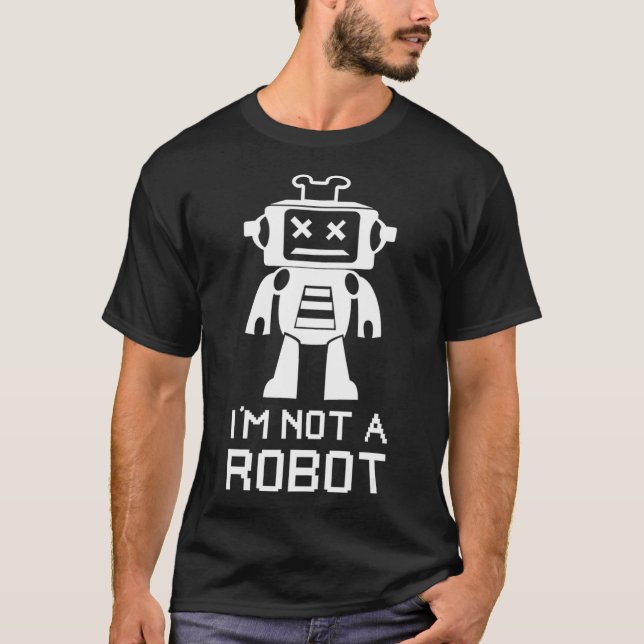 Camiseta Divertido IT Nerd Robotics No soy un robot (Anverso)