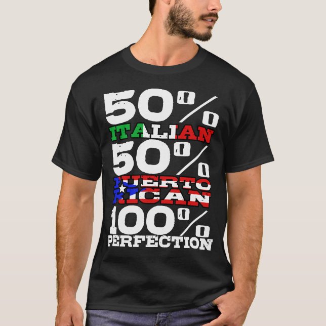 Camiseta Divertido italiano del orgullo puertorriqueño (Anverso)