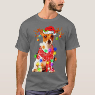 Camiseta Divertido Jack Russell Terrier Santa Hat Perro Rei