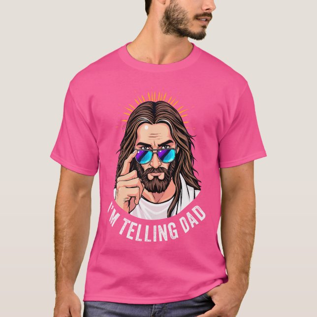 Camiseta Divertido Jesús Que Le Digo A Papá Religioso (Anverso)