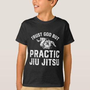 Camiseta Divertido Jiu Jitsu Brasileño - Confía en Dios Per
