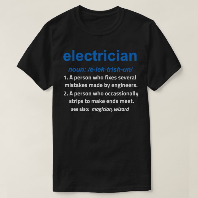 Camiseta Divertido Journeyman Master Electricista Gif (Diseño del anverso)
