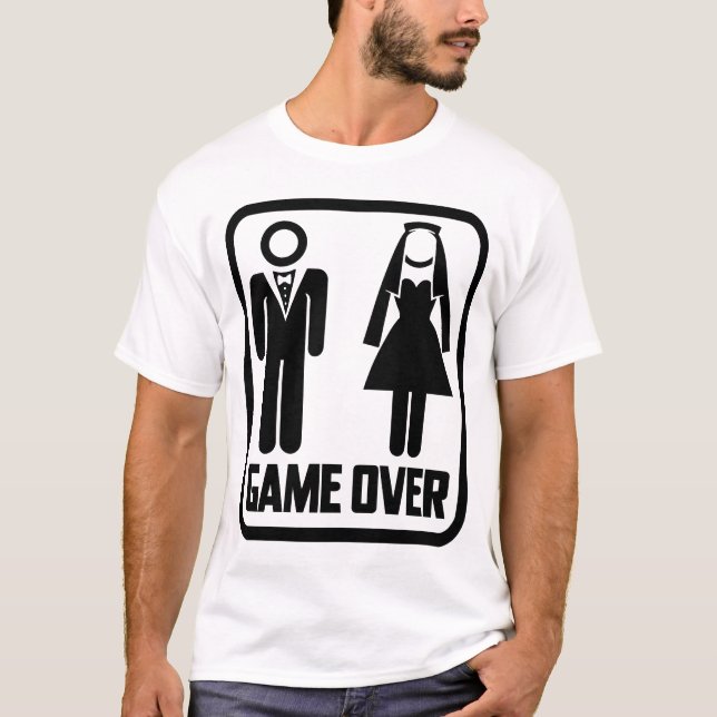 Camiseta Divertido juego de solteros sobre humor Boda Rótul (Anverso)
