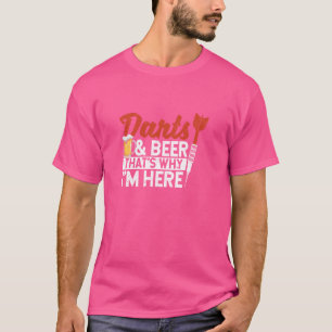 Camiseta Divertido jugador de Dart ama Dardos y Cerveza por