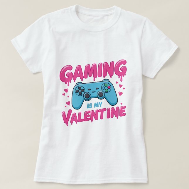 Camiseta Divertido jugador de "Juegos es mi Valentín" (Diseño del anverso)