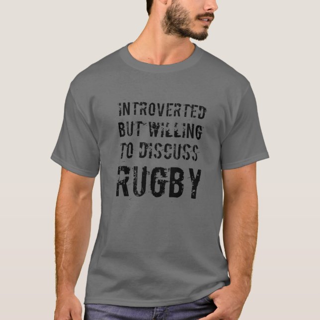Camiseta Divertido Jugador De Rugby Con Rugby Presentado Y (Anverso)