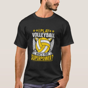 Camiseta Divertido jugador de voleibol que ama deportes